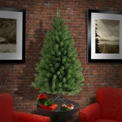 National Tree Company Artificial Full Christmas Tree, Green, North Valley Spruce, Includes Stand, 4ft