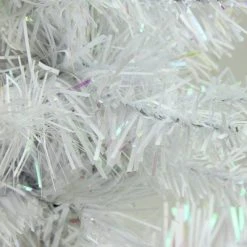 Northlight 18" x 13" White Glimmer Iridescent Spruce Artificial Christmas Tree - Unlit