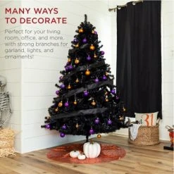 Best Choice Products 6ft Artificial Full Black Christmas Tree Holiday Decoration w/ 1,477 Branch Tips, Foldable Base -Christmas Trees Sales Store unnamed file 793