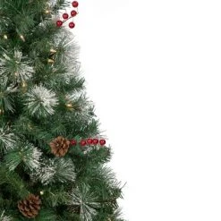 Northlight 4' Pre-Lit Frosted Carolina Berry Spruce Artificial Christmas Tree, Clear Lights -Christmas Trees Sales Store unnamed file 7952