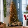 National Tree Company Feel Real Montgomery 6.5-Foot Clear Prelit Slender Corner Christmas Tree with 250 White Lights & Metal Base, Easy Assembly