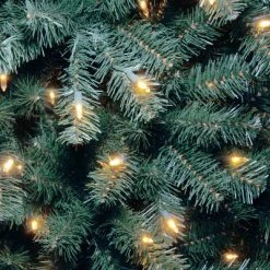 7.5ft Pre-lit Full North Valley Blue Spruce Hinged Artificial Christmas Tree Clear Lights - National Tree Company