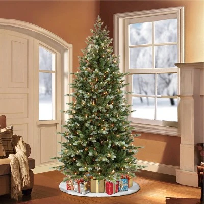Puleo 6.5' Pre-Lit Colorado Blue Spruce Artificial Christmas Tree White Lights 1 Puleo 6.5' Pre-Lit Colorado Blue Spruce Artificial Christmas Tree White Lights