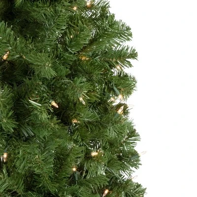 Northlight 7.5' Pre-Lit Hazelton Spruce Pencil Artificial Christmas Tree, Clear Lights 2 Northlight 7.5' Pre-Lit Hazelton Spruce Pencil Artificial Christmas Tree, Clear Lights - Image 2
