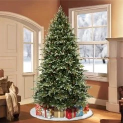 Puleo 7.5' Pre-Lit Full Colorado Blue Spruce Artificial Christmas Tree White Lights