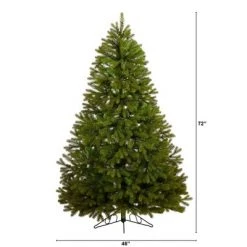 6ft Nearly Natural Pre-Lit LED Cambridge Spruce Flat Back Artificial Christmas Tree Warm White Lights