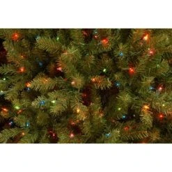National Tree Company 7.5ft National Christmas Tree Company Full Dunhill Fir Hinged Artificial Christmas Tree 750ct Bulb Multicolored