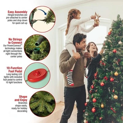 National Tree Company Bayberry Spruce 9 Foot Prelit Artificial Christmas Holiday Tree with White and Multicolor LED Lights, Easy Assembly, Metal Stand 3 National Tree Company Bayberry Spruce 9 Foot Prelit Artificial Christmas Holiday Tree with White and Multicolor LED Lights, Easy Assembly, Metal Stand - Image 3