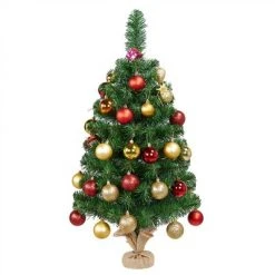 Yaheetech Tabletop Christmas Tree Mini Artificial Christmas Tree with Cement Base, Green