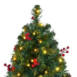 Yaheetech Tabletop Christmas Tree with LED Lights & Red Berries, Green -Christmas Trees Sales Store unnamed file 8146