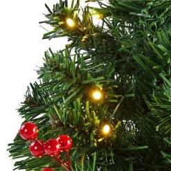Yaheetech Tabletop Christmas Tree with LED Lights & Red Berries, Green -Christmas Trees Sales Store unnamed file 8147