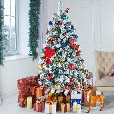 Yaheetech Frosted Artificial Christmas Tree Frosted Artificial Christmas Tree, Green 1 Yaheetech Frosted Artificial Christmas Tree Frosted Artificial Christmas Tree, Green