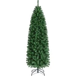 Yaheetech Artificial Christmas Tree Holiday Decoration Slim Tree, Green -Christmas Trees Sales Store unnamed file 8187