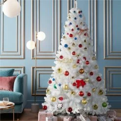 Yaheetech Artificial Christmas Tree Hinged Spruce Artificial Tree with Foldable Stand
