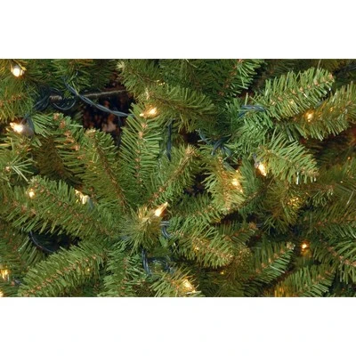 National Tree Company Artificial Pre-Lit Slim Christmas Tree, Green, Kingswood Fir, White Lights, Includes Stand, 6.5 Feet 2 National Tree Company Artificial Pre-Lit Slim Christmas Tree, Green, Kingswood Fir, White Lights, Includes Stand, 6.5 Feet - Image 2