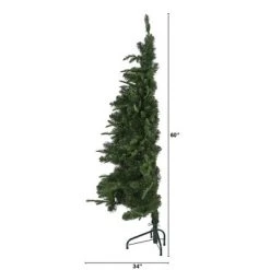 5ft Nearly Natural Pre-Lit LED Grand Teton Spruce Flat Back Artificial Christmas Tree Clear Lights -Christmas Trees Sales Store unnamed file 8207