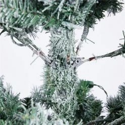 Yaheetech Prelit Flocked Pencil Artificial Christmas Tree Holiday Decoration Hinged Spruce, Green -Christmas Trees Sales Store unnamed file 8221