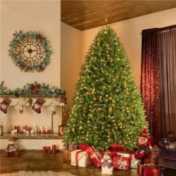 Yaheetech Pre-lit Ultra-Thick Artificial Christmas Tree Hinged Spruce Holiday Decoration, Green -Christmas Trees Sales Store unnamed file 8234