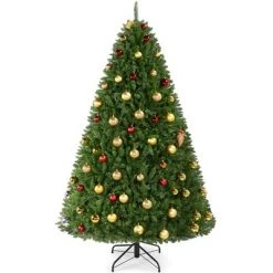 Yaheetech Pre-lit Ultra-Thick Artificial Christmas Tree Hinged Spruce Holiday Decoration, Green -Christmas Trees Sales Store unnamed file 8235