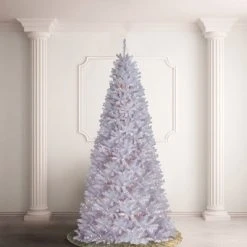 National Tree Company Pre-Lit Artificial Giant Christmas Tree, White, North Valley Spruce, White Lights, Includes Stand, 12ft