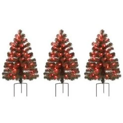 Mr. Christmas Alexa Enabled RGB LED Illuminated Pathway Christmas Trees, Set of 3 -Christmas Trees Sales Store unnamed file 8278