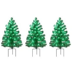 Mr. Christmas Alexa Enabled RGB LED Illuminated Pathway Christmas Trees, Set of 3 -Christmas Trees Sales Store unnamed file 8279
