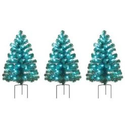 Mr. Christmas Alexa Enabled RGB LED Illuminated Pathway Christmas Trees, Set of 3 -Christmas Trees Sales Store unnamed file 8280