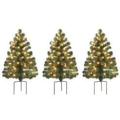 Mr. Christmas Alexa Enabled RGB LED Illuminated Pathway Christmas Trees, Set of 3 -Christmas Trees Sales Store unnamed file 8281