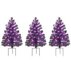 Mr. Christmas Alexa Enabled RGB LED Illuminated Pathway Christmas Trees, Set of 3 -Christmas Trees Sales Store unnamed file 8282