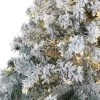 Nearly Natural 7' Pre-Lit LED Flocked Rock Springs Spruce Artificial Christmas Tree Clear Lights