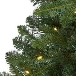 4ft Nearly Natural Pre-Lit LED Grand Teton Spruce Flat Back Artificial Christmas Tree Clear Lights -Christmas Trees Sales Store unnamed file 8310