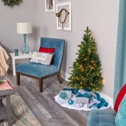 4ft Nearly Natural Pre-Lit LED Grand Teton Spruce Flat Back Artificial Christmas Tree Clear Lights -Christmas Trees Sales Store unnamed file 8314