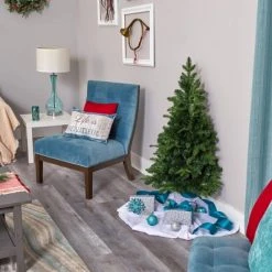 4ft Nearly Natural Pre-Lit LED Grand Teton Spruce Flat Back Artificial Christmas Tree Clear Lights -Christmas Trees Sales Store unnamed file 8315