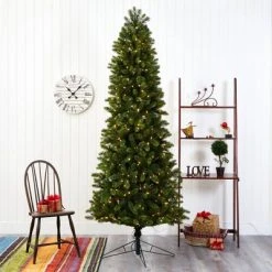 Nearly Natural 8' Pre-Lit LED Slim Virginia Spruce Artificial Christmas Tree Multifunctional Clear Lights -Christmas Trees Sales Store unnamed file 8320