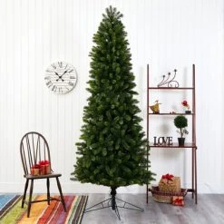 Nearly Natural 8' Pre-Lit LED Slim Virginia Spruce Artificial Christmas Tree Multifunctional Clear Lights -Christmas Trees Sales Store unnamed file 8321