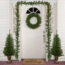 Northlight 5-Piece Pre-Lit Artificial Wolcott Spruce Christmas Entryway Set