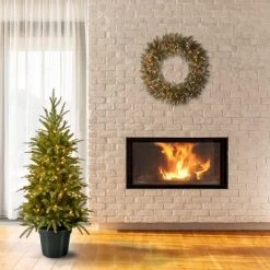 National Tree Company 4 ft. Weeping Spruce Tree with Clear Lights