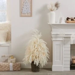 3' Pre-Lit Faux Pampas Grass Artificial Christmas Tree Clear Lights - Wondershop™