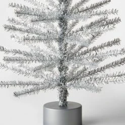 24" Unlit Tinsel Artificial Christmas Tree Silver - Wondershop™