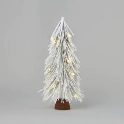 18" Pre-Lit Battery Operated LED Flocked Glitter Artificial Christmas Tree White Lights - Wondershop™