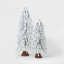 2' Pre-Lit Battery Operated LED Flocked Glitter Artificial Christmas Tree White Lights - Wondershop™