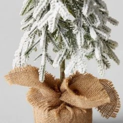 14" Unlit Downswept Lightly Flocked Artificial Christmas Tree with Burlap Wrapped Base - Wondershop™