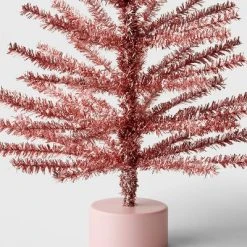24" Unlit Tinsel Artificial Christmas Tree Pink - Wondershop™
