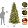 National Tree Company Feel Real 9 Foot Artificial Hinged Slim Bodied Prelit Tiffany Fir Christmas Tree with White Lights and Sturdy Metal Base Stand