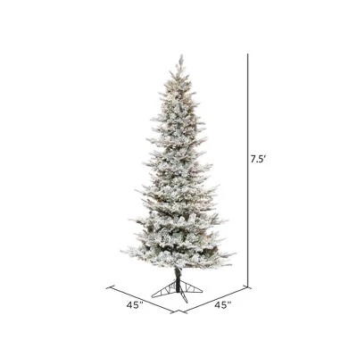 Vickerman Flocked Slim Kiana Artificial Christmas Tree, 3mm LED Color Changing Lights 2 Vickerman Flocked Slim Kiana Artificial Christmas Tree, 3mm LED Color Changing Lights - Image 2