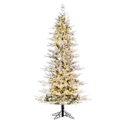 Vickerman Flocked Slim Kiana Artificial Christmas Tree, 3mm LED Color Changing Lights 4 Vickerman Flocked Slim Kiana Artificial Christmas Tree, 3mm LED Color Changing Lights - Image 4