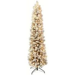 Primo International Puleo International Prelit Flocked Snowy Pencil Tree with Metal Stand 11 Primo International Puleo International Prelit Flocked Snowy Pencil Tree with Metal Stand -Christmas Trees Sales Store unnamed file 8461