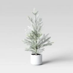 Flocked Artificial Tree White/Green - Threshold™ -Christmas Trees Sales Store unnamed file 8481