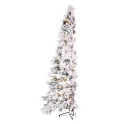 Vickerman Flocked Atka Slim Half Artificial Christmas Tree