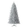Treetopia Tinkerbell Silver 7 Foot Artificial Hinged Slim Pre Lit Christmas Tree with 600 LED Lights, Premium Stand, and On/Off Foot Pedal